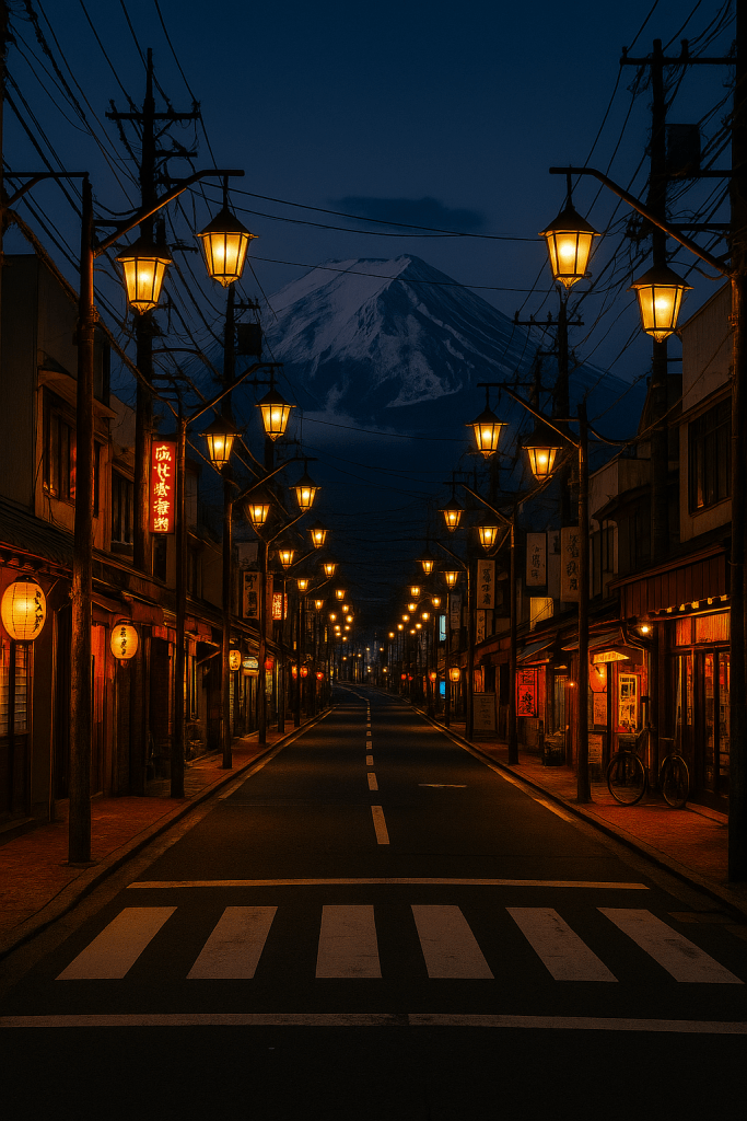 friends-walking-fujiyoshida-evening-street